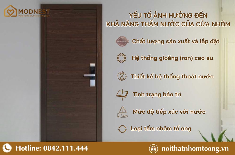 Mức độ tiếp xúc với nước ảnh hưởng rất nhiều đến khả năng chống thấm