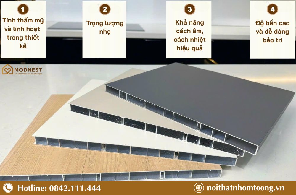 Vì sao cửa nhôm tấm tổ ong phù hợp với thiết kế nội thất?